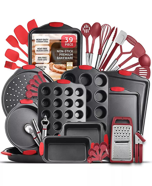 39 Piece Premium Nonstick Carbon Steel Complete Bakeware & Utensil Set