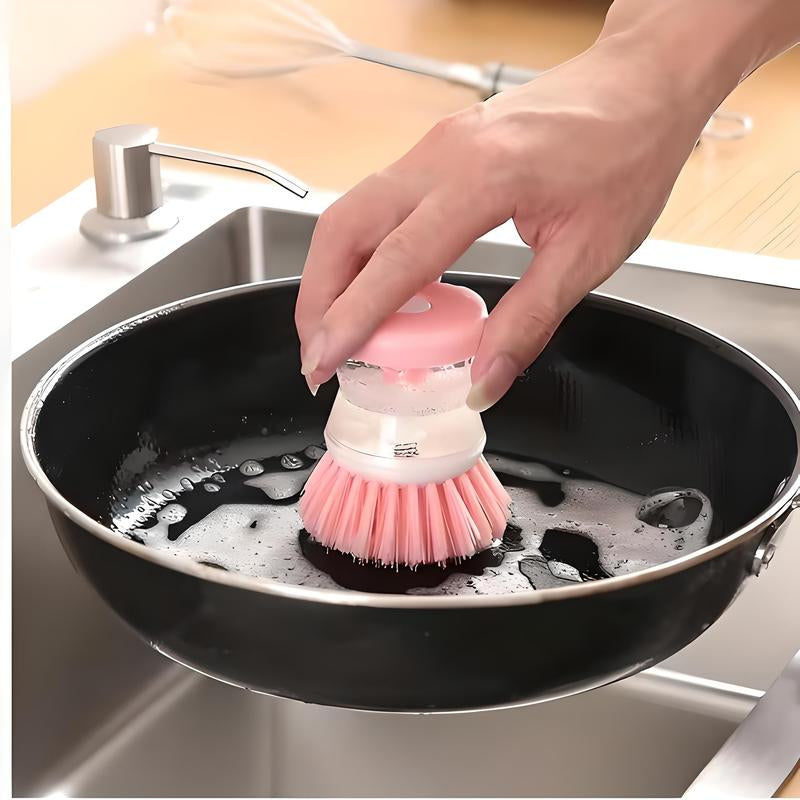 Kitchen Cleaning Brush with Built-In Soap Dispenser 