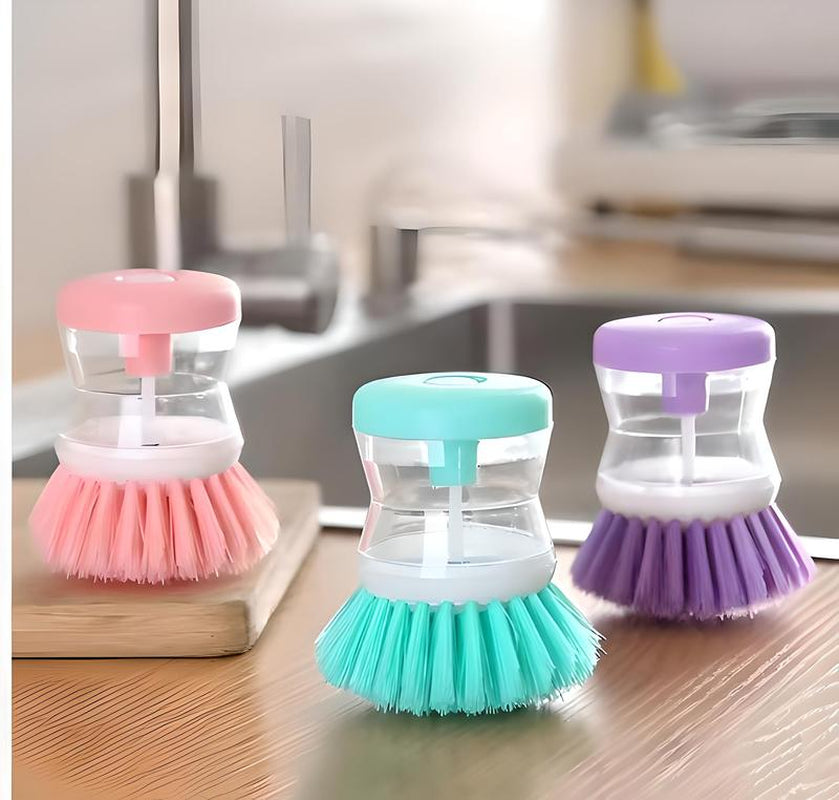 Kitchen Cleaning Brush with Built-In Soap Dispenser 