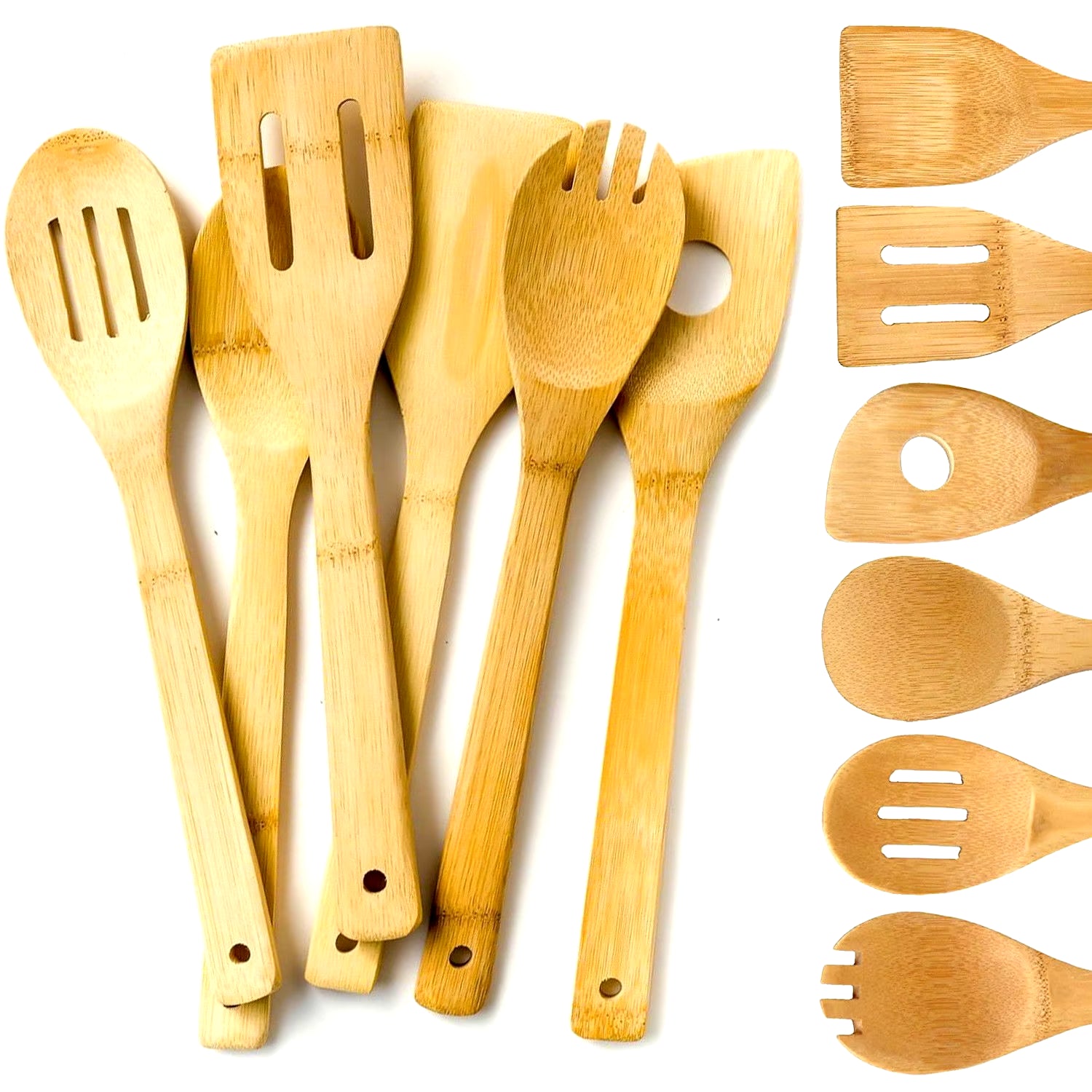 6 Piece Bamboo Cooking Utensils Set 